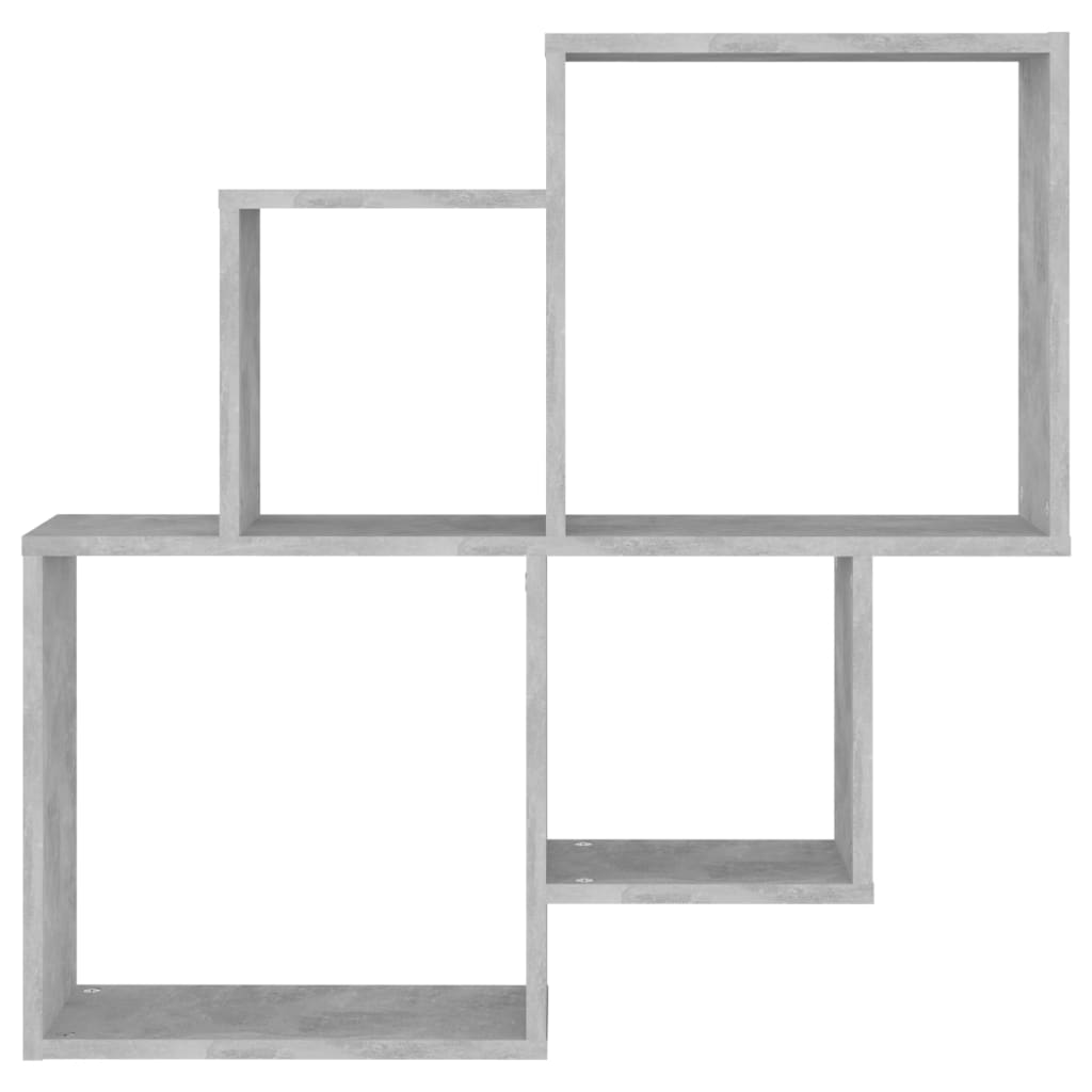 Kockaste zidne police siva boja betona 80 x 15 x 78,5 cm drvene