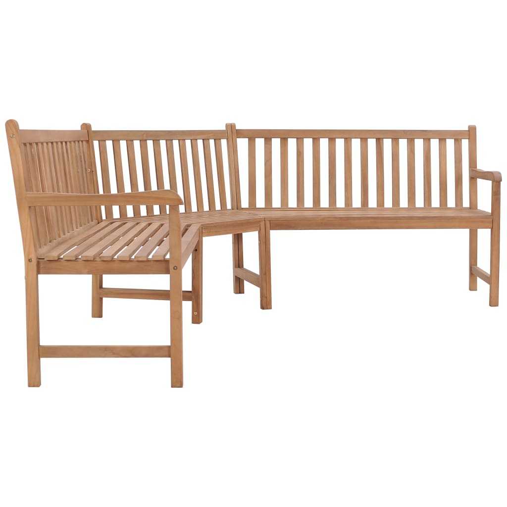 Kutna vrtna klupa 185 x 185 x 90 cm od masivne tikovine