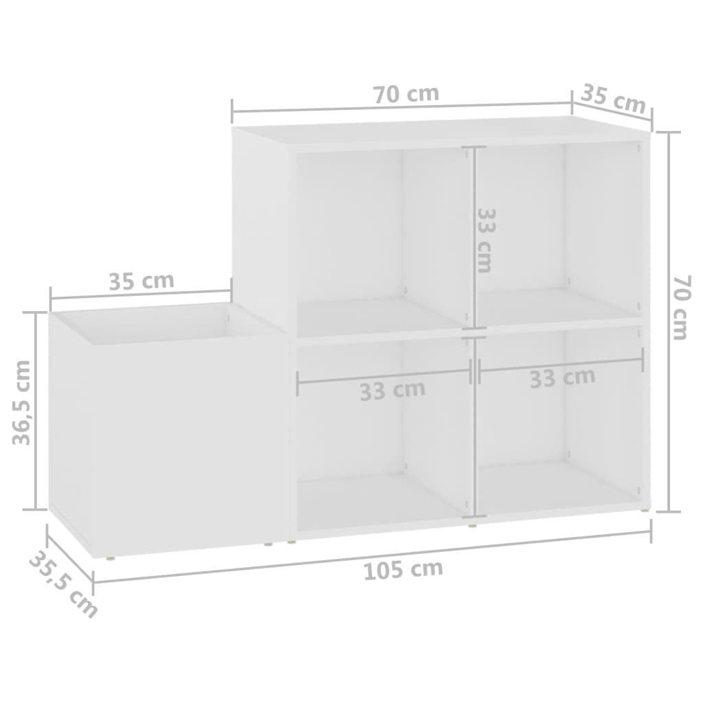 Ormarić za cipele bijeli 105 x 35,5 x 70 cm konstruirano drvo