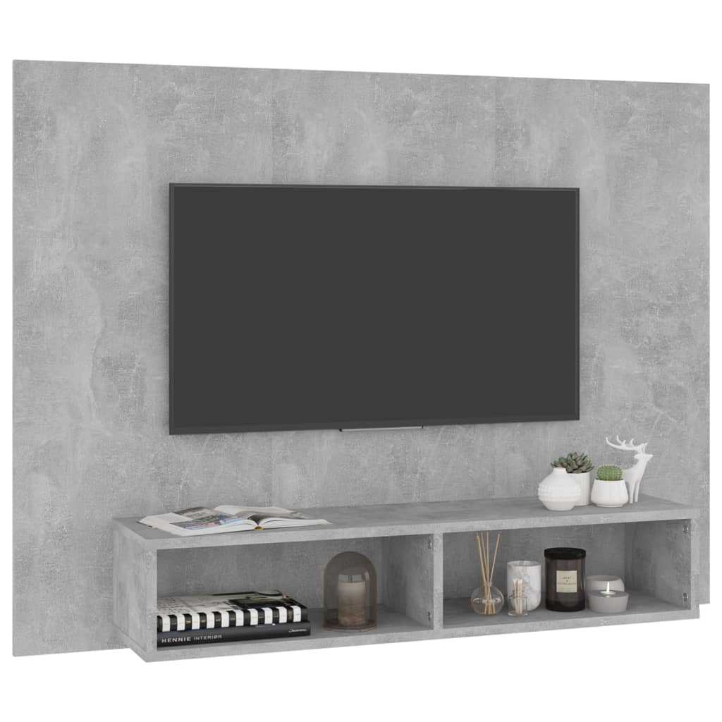 Zidni TV ormarić siva boja betona 120 x 23,5 x 90 cm drveni