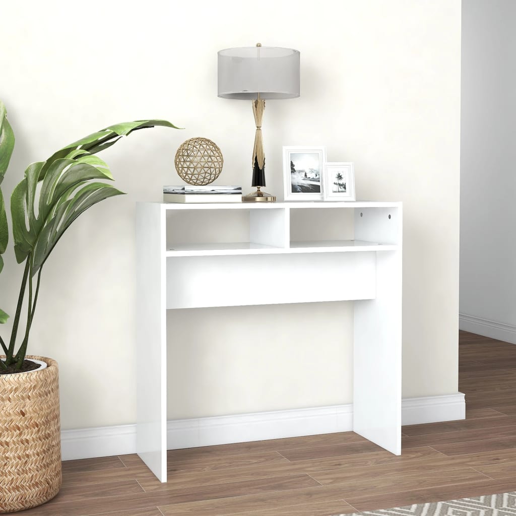 Konzolni stol bijeli 78 x 30 x 80 cm od konstruiranog drva