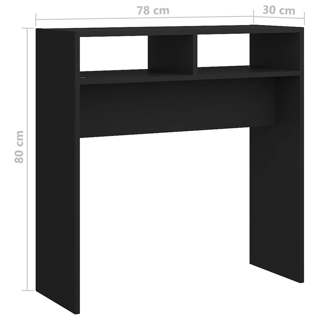 Konzolni stol crni 78 x 30 x 80 cm od konstruiranog drva