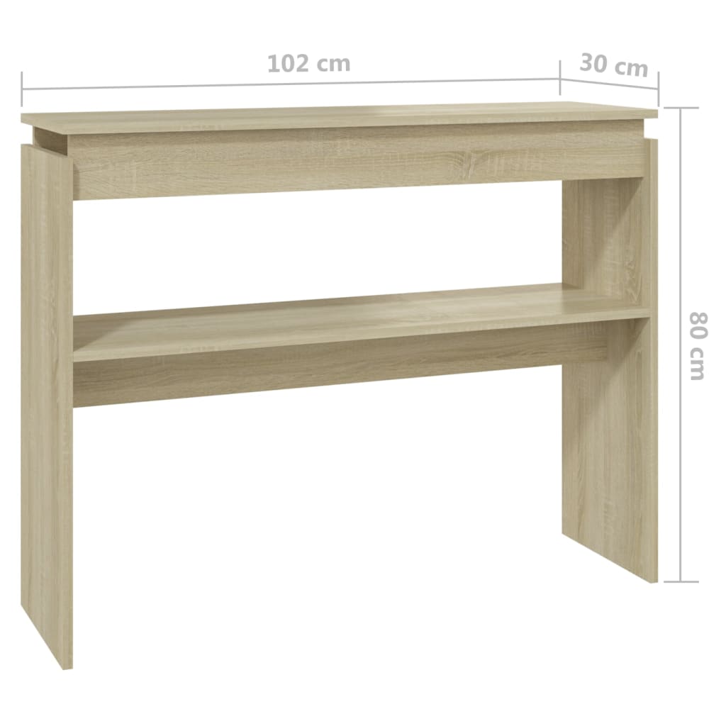 Konzolni stol boja hrasta sonome 102x30x80 cm konstruirano drvo