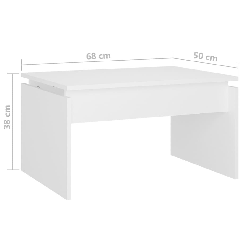 Stolić za kavu bijeli 68 x 50 x 38 cm od konstruiranog drva