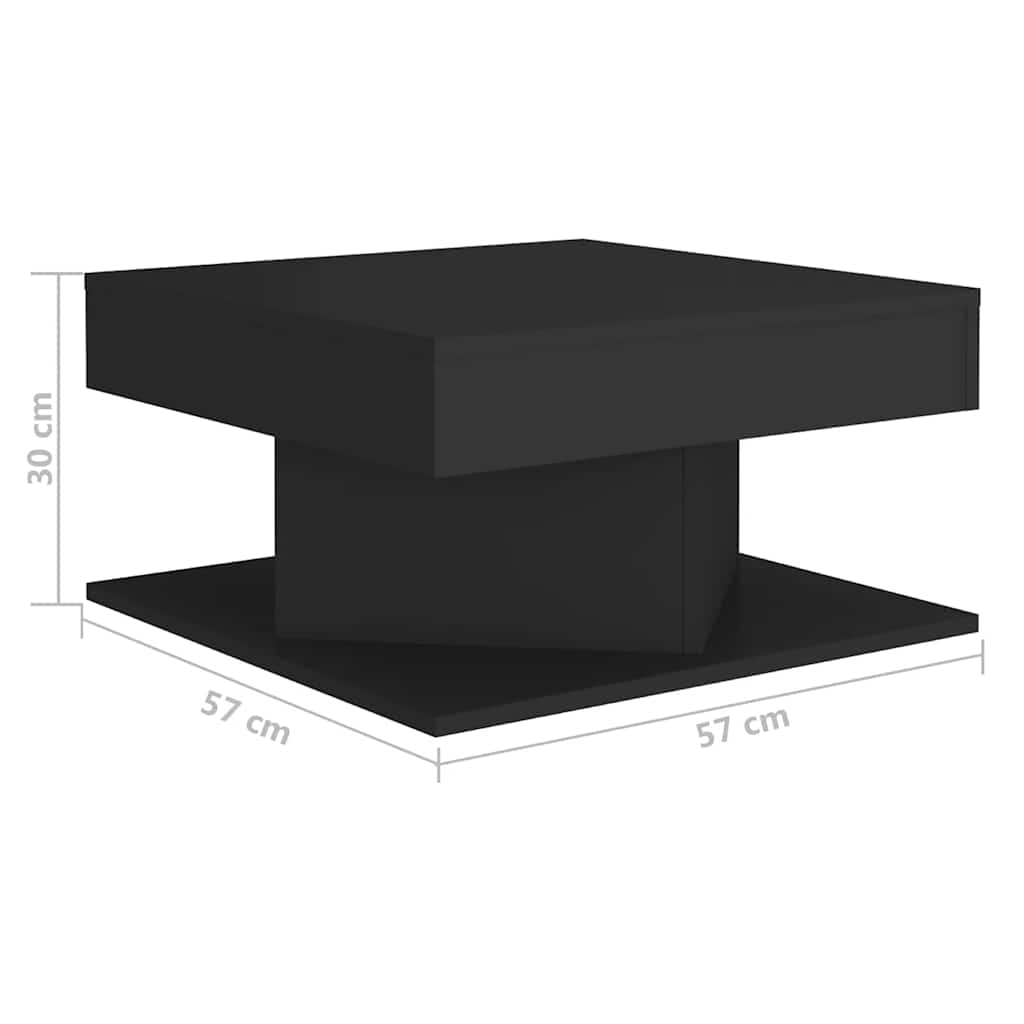 Stolić za kavu crni 57 x 57 x 30 cm od konstruiranog drva