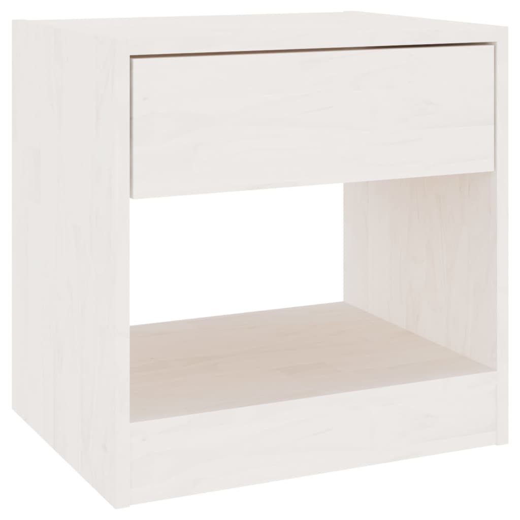 Noćni ormarići 2 kom bijeli 40 x 31 x 40 cm od masivne borovine