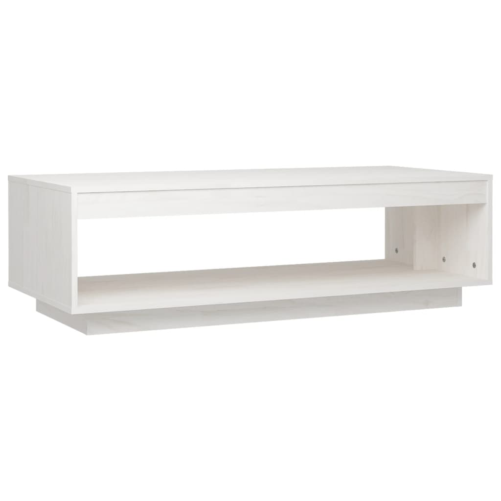 Stolić za kavu bijeli 110 x 50 x 33,5 cm od masivne borovine