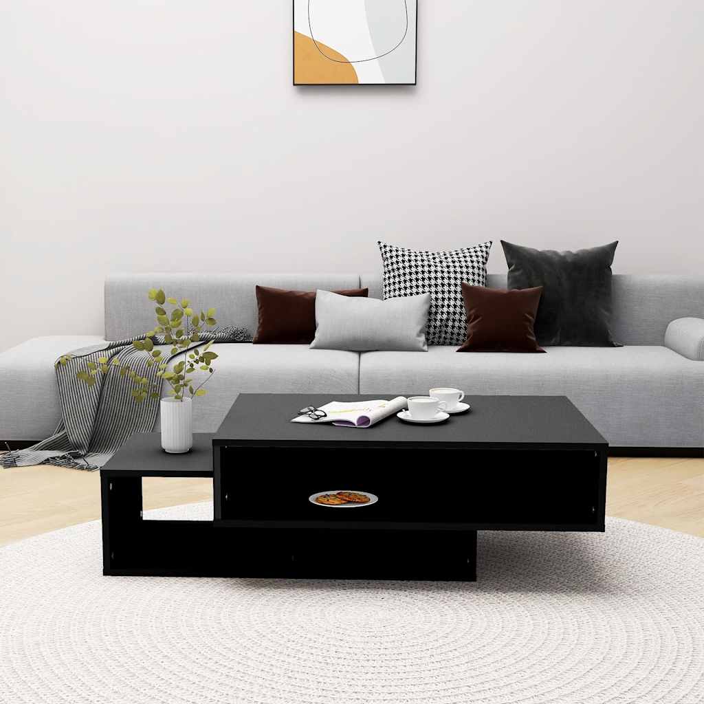 Stolić za kavu crni 105 x 55 x 32 cm od konstruiranog drva