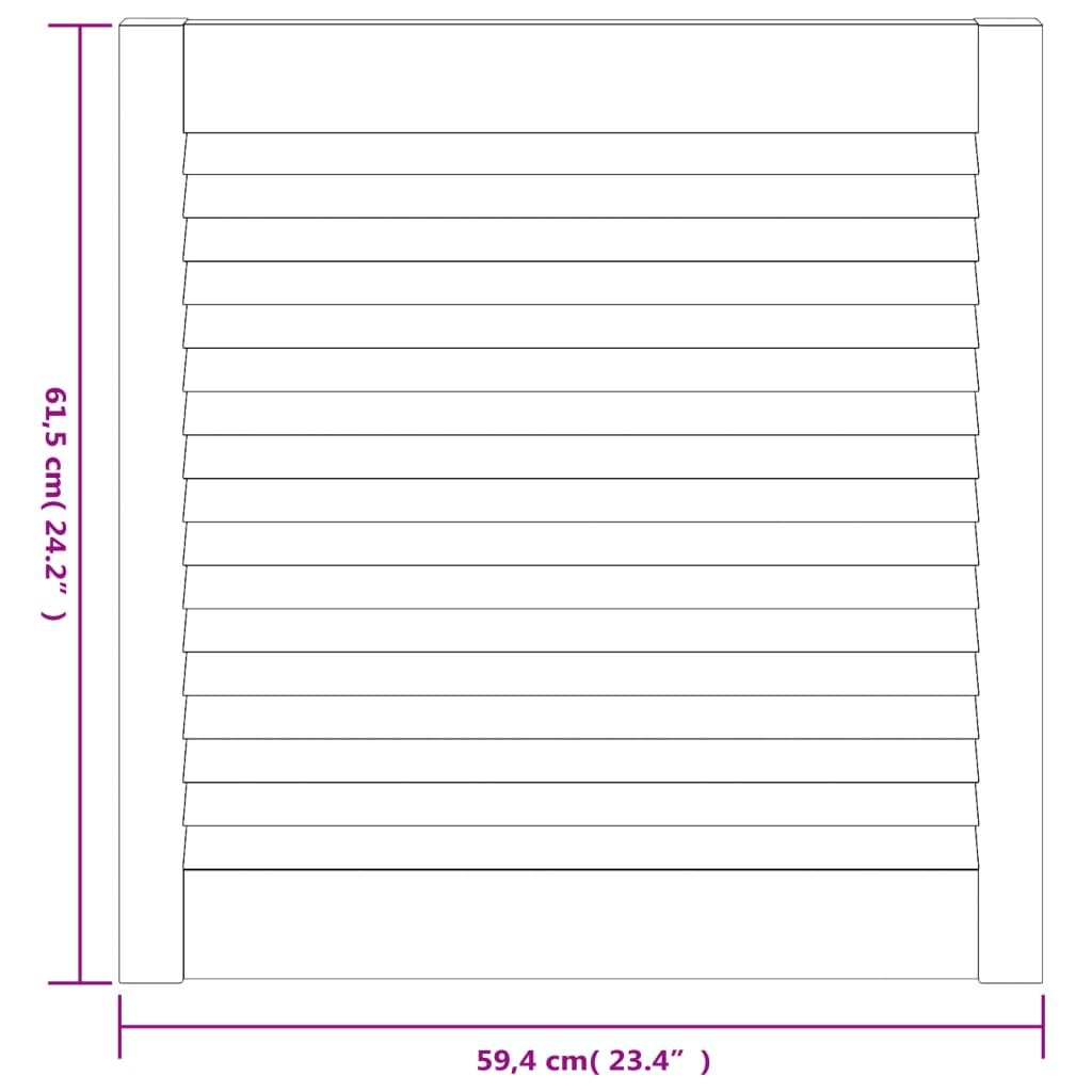 Vrata za ormarić rešetkasta 4 kom bijela 61,5x59,4 cm borovina