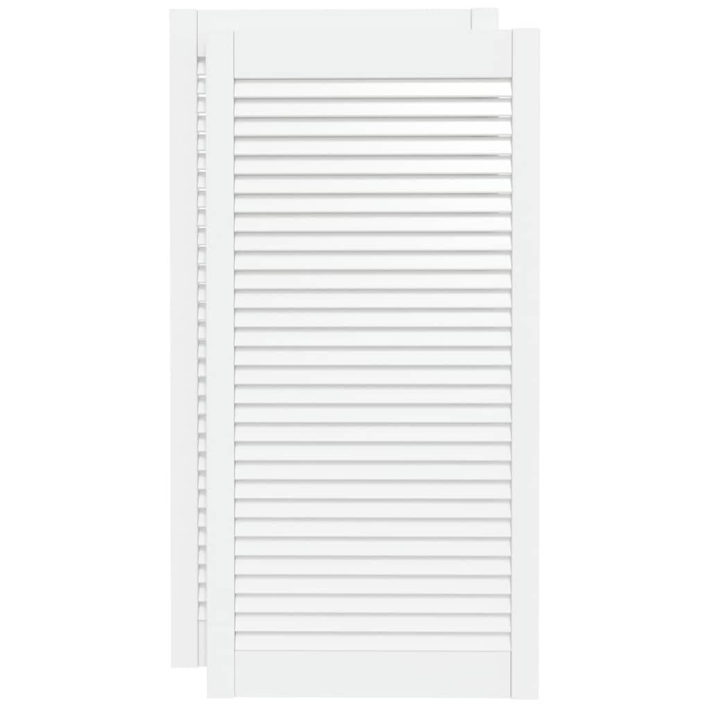 Vrata za ormarić rešetkasta 2 kom bijela 99,3x49,4 cm borovina