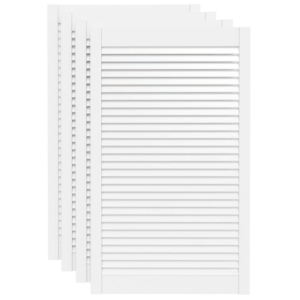 Vrata za ormarić rešetkasta 4 kom bijela 99,3x59,4 cm borovina