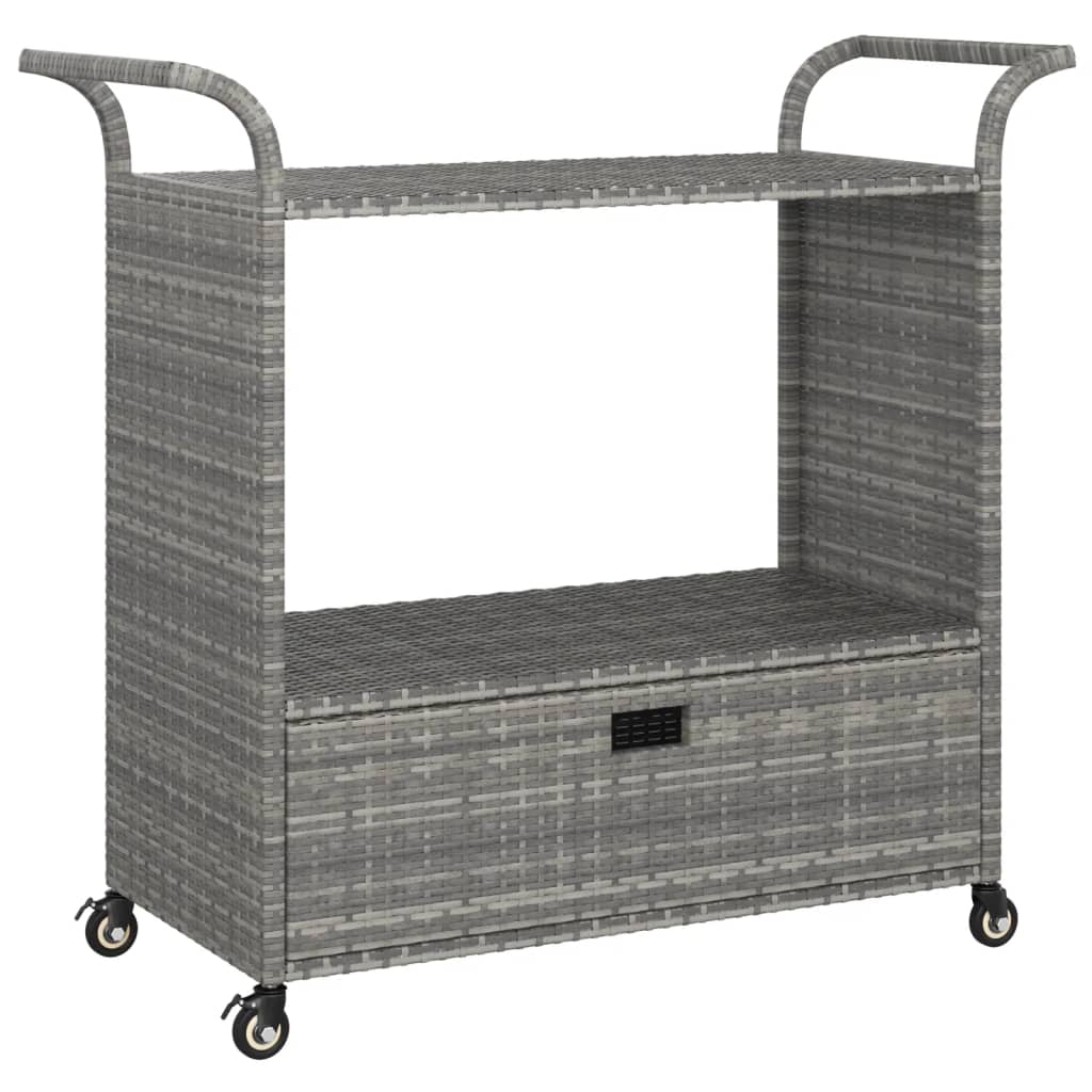 Barska kolica s ladicom siva 100 x 45 x 97 cm od poliratana