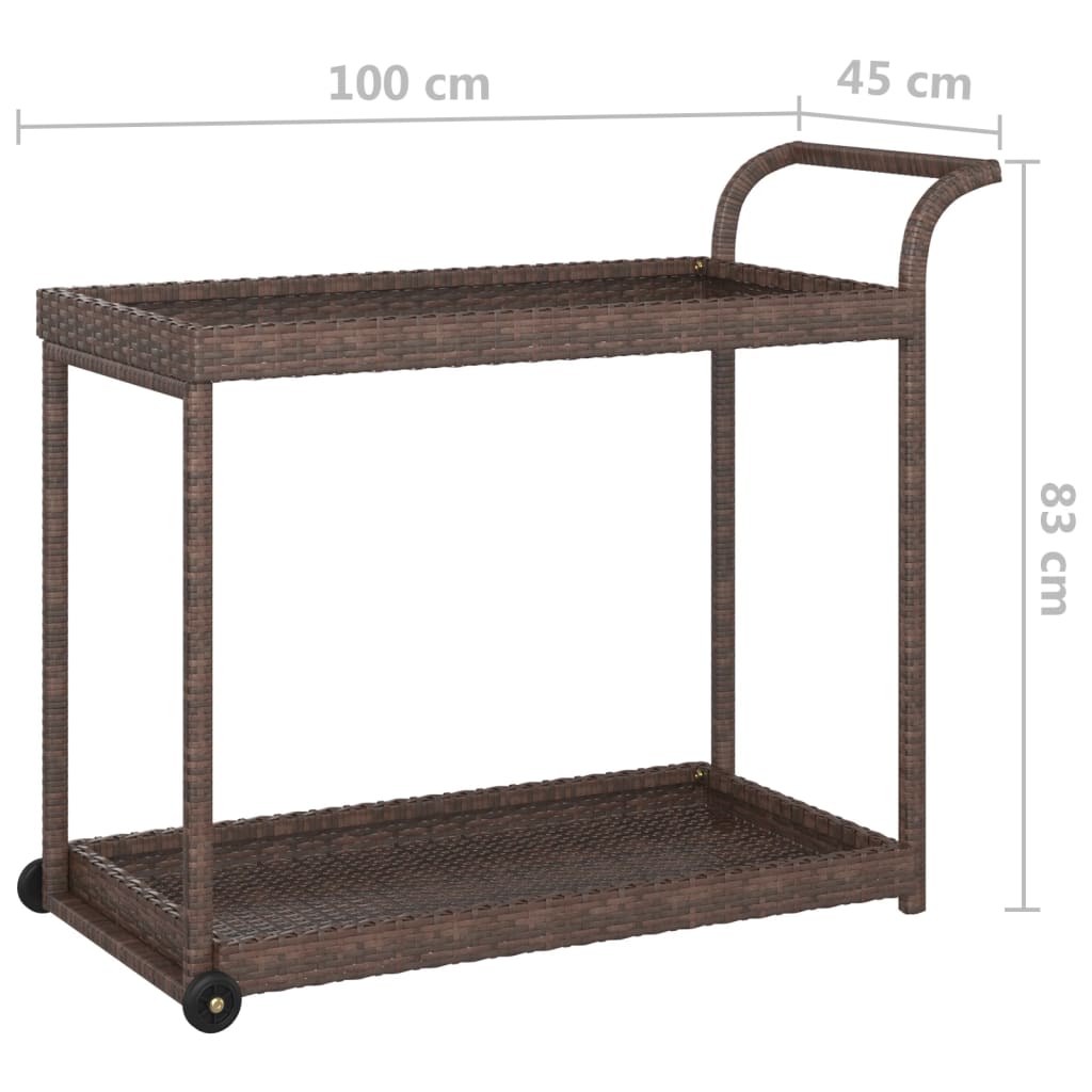 Barska kolica smeđa 100 x 45 x 83 cm od poliratana