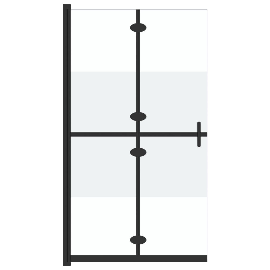Sklopiva pregrada za tuš napola matirano ESG staklo 90 x 190 cm