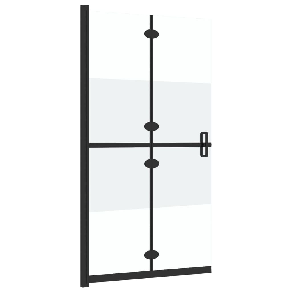 Sklopiva pregrada za tuš napola matirano ESG staklo 90 x 190 cm