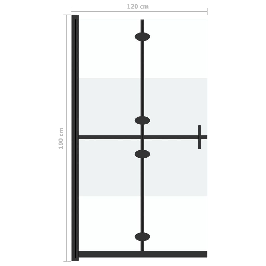 Sklopiva pregrada za tuš napola matirano staklo ESG 120x190 cm