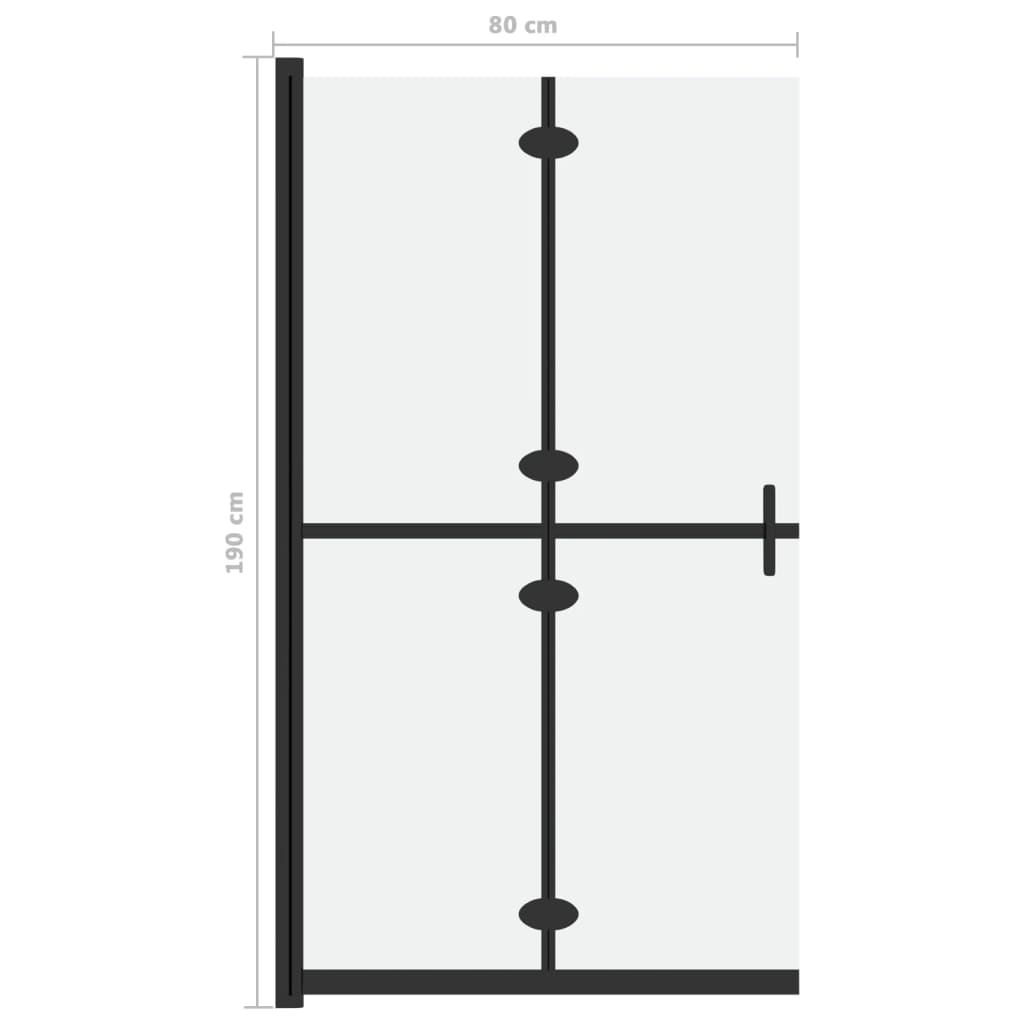Sklopiva pregrada za tuširanje matirano ESG staklo 80 x 190 cm