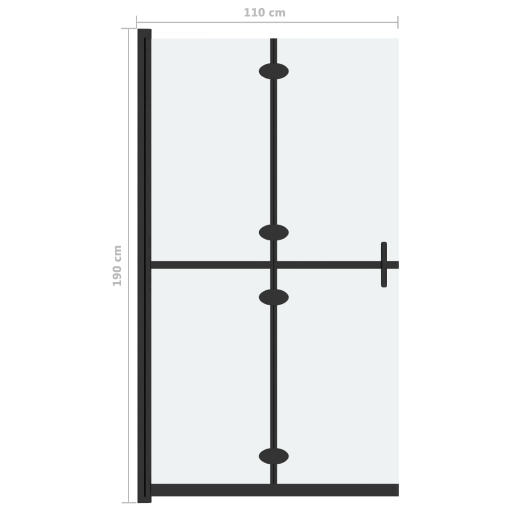 Sklopiva pregrada za tuširanje matirano staklo ESG 110 x 190 cm