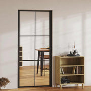 Sobna vrata od stakla ESG i aluminija 93 x 201,5 cm crna