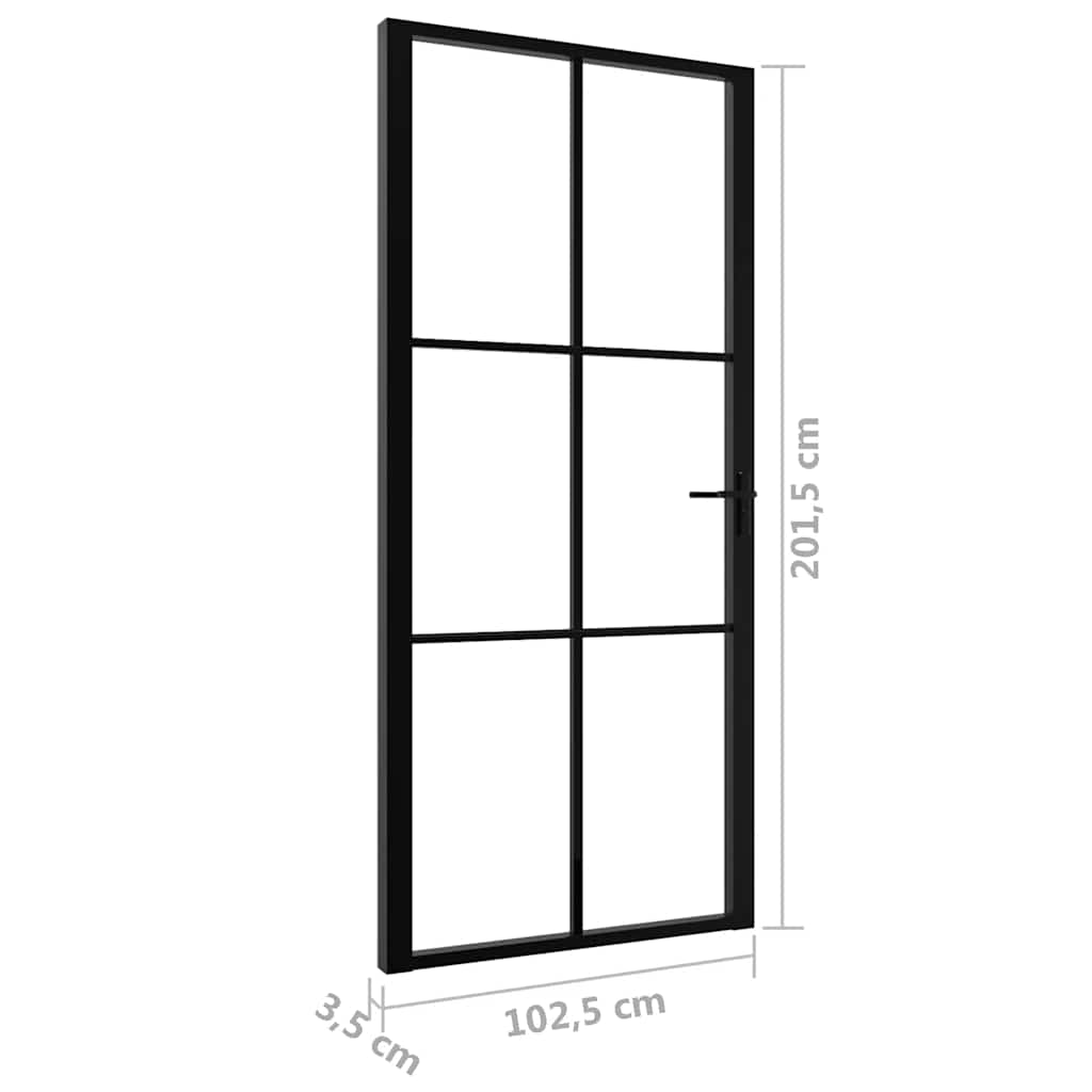 Sobna vrata od stakla ESG i aluminija 102,5 x 201,5 cm crna