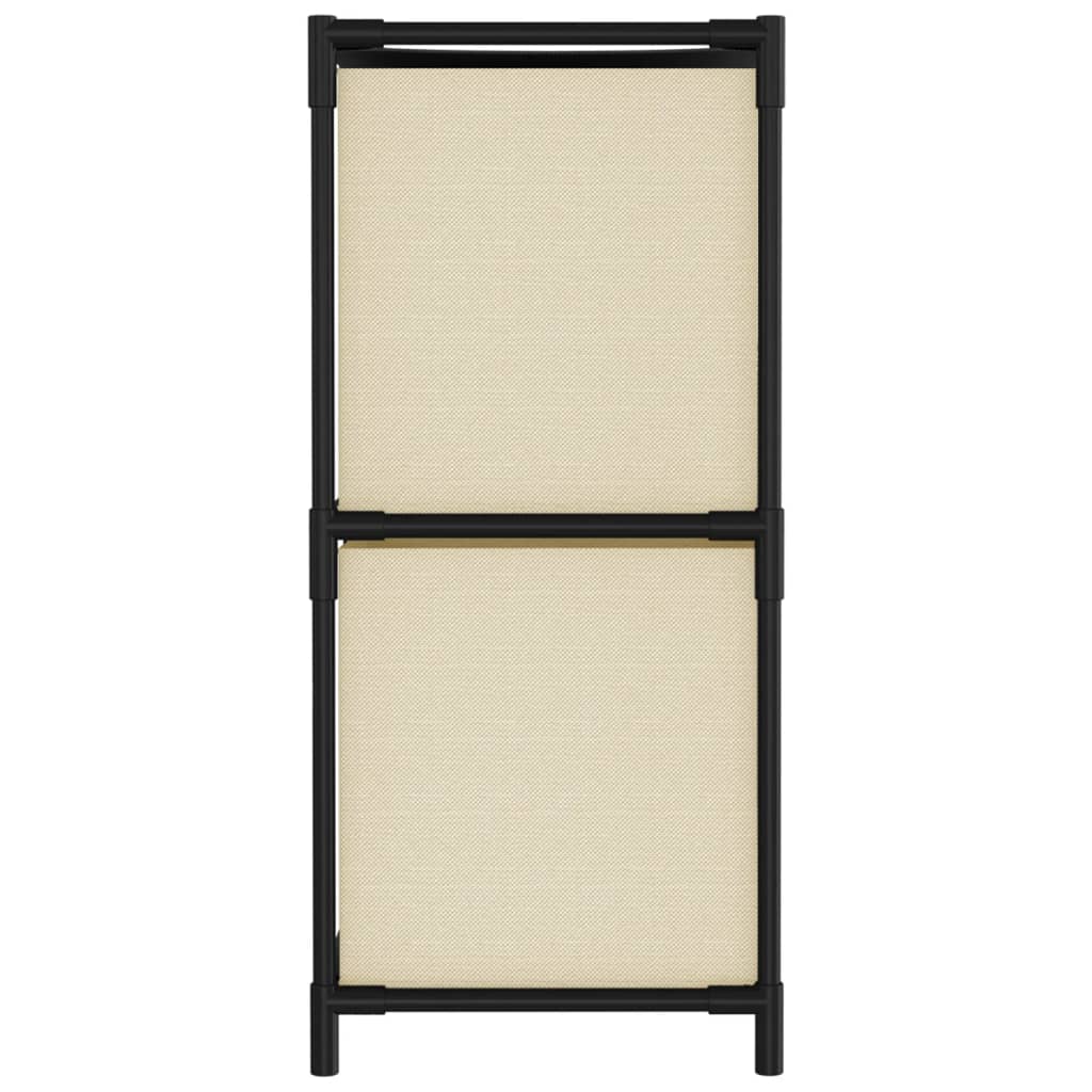 Ormarić za pohranu s 4 platnene košare krem 63x30x71 cm čelični
