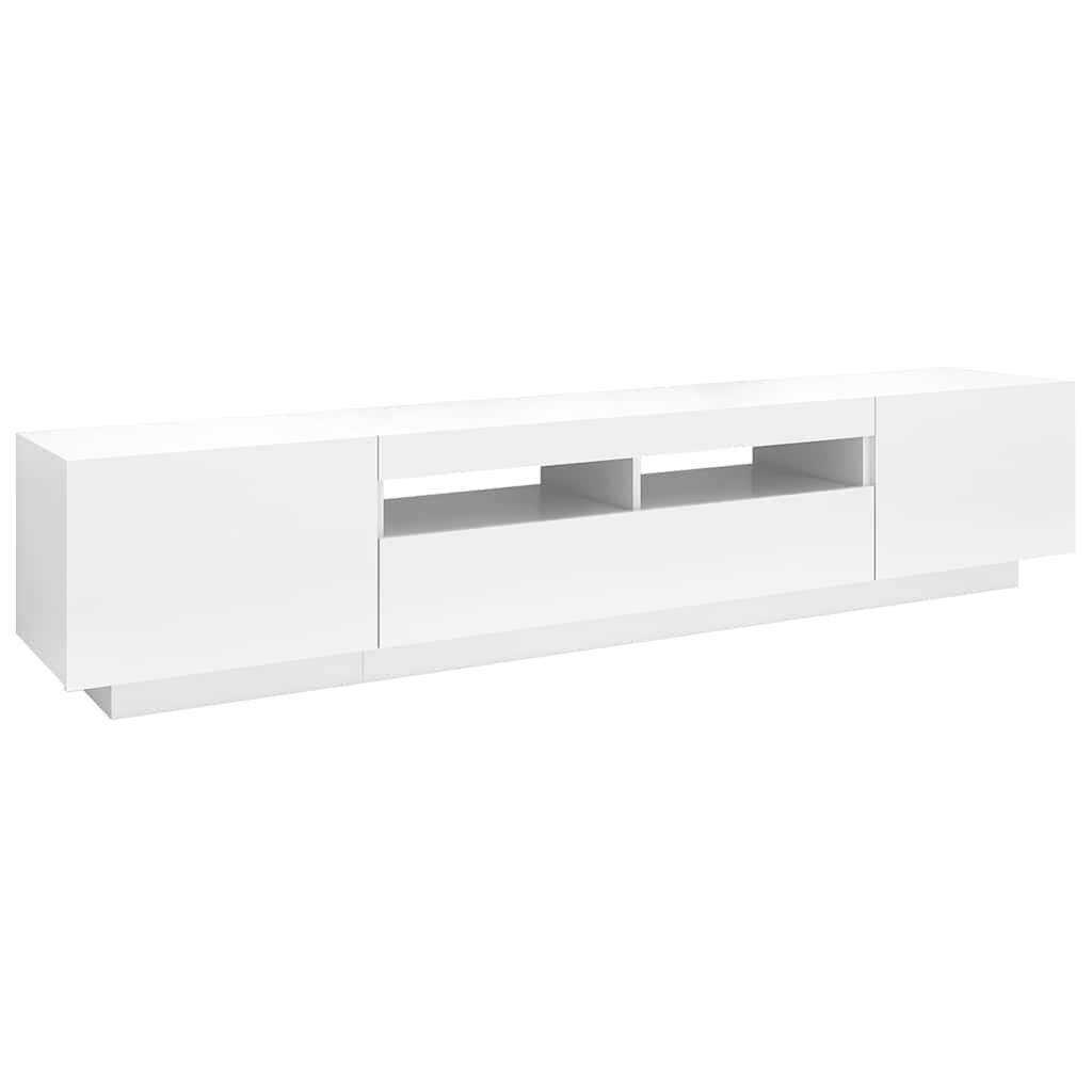 TV ormarić s LED svjetlima bijeli 200 x 35 x 40 cm