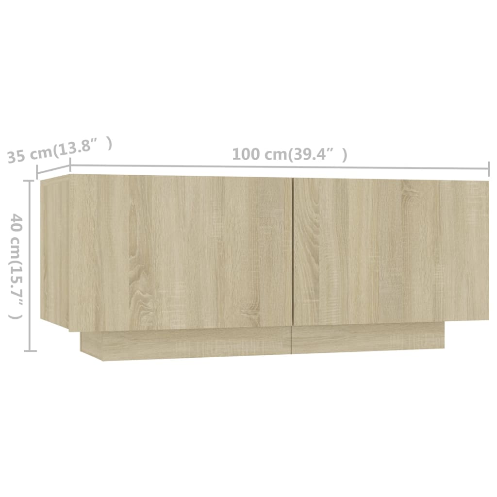 TV ormarić s LED svjetlima boja hrasta sonome 200 x 35 x 40 cm