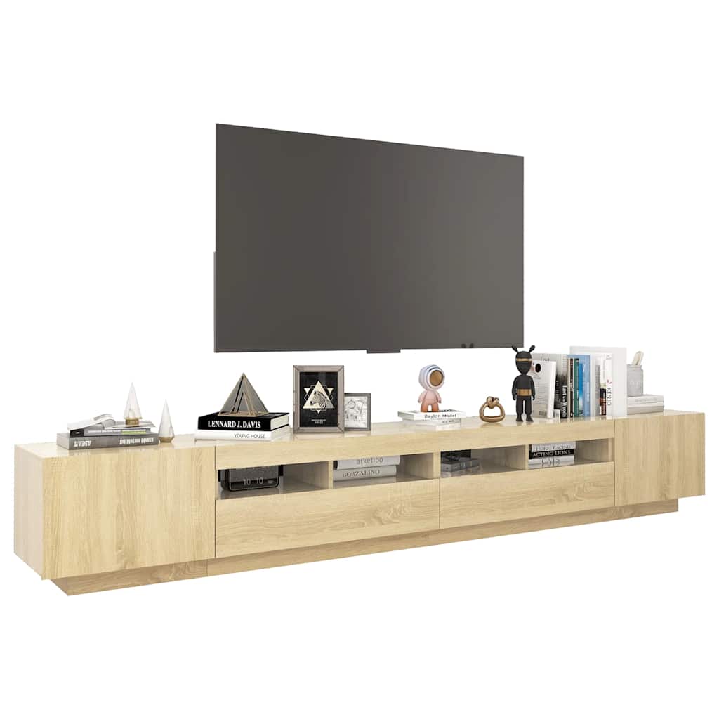 TV ormarić s LED svjetlima boja hrasta sonome 260 x 35 x 40 cm