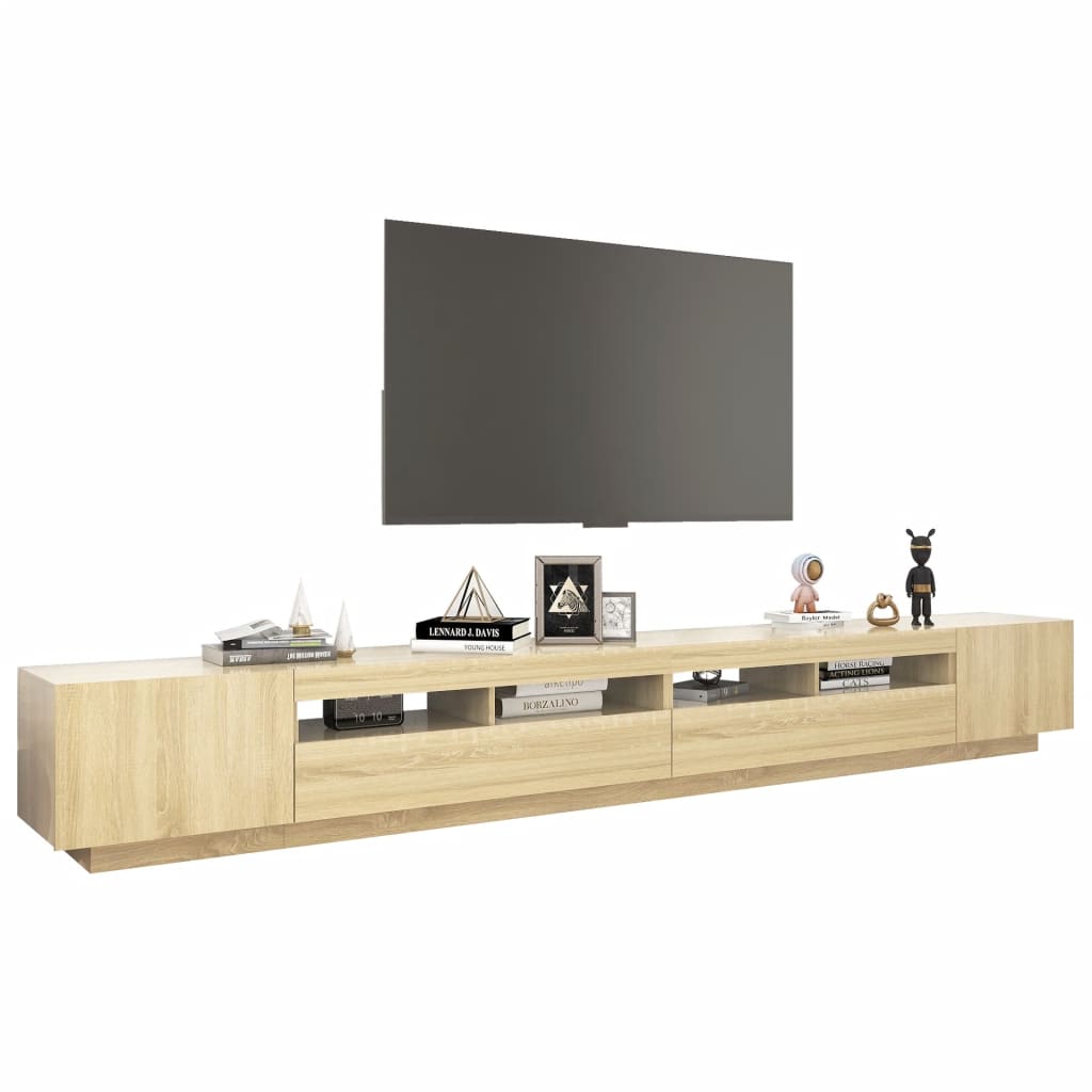 TV ormarić s LED svjetlima boja hrasta sonome 300 x 35 x 40 cm