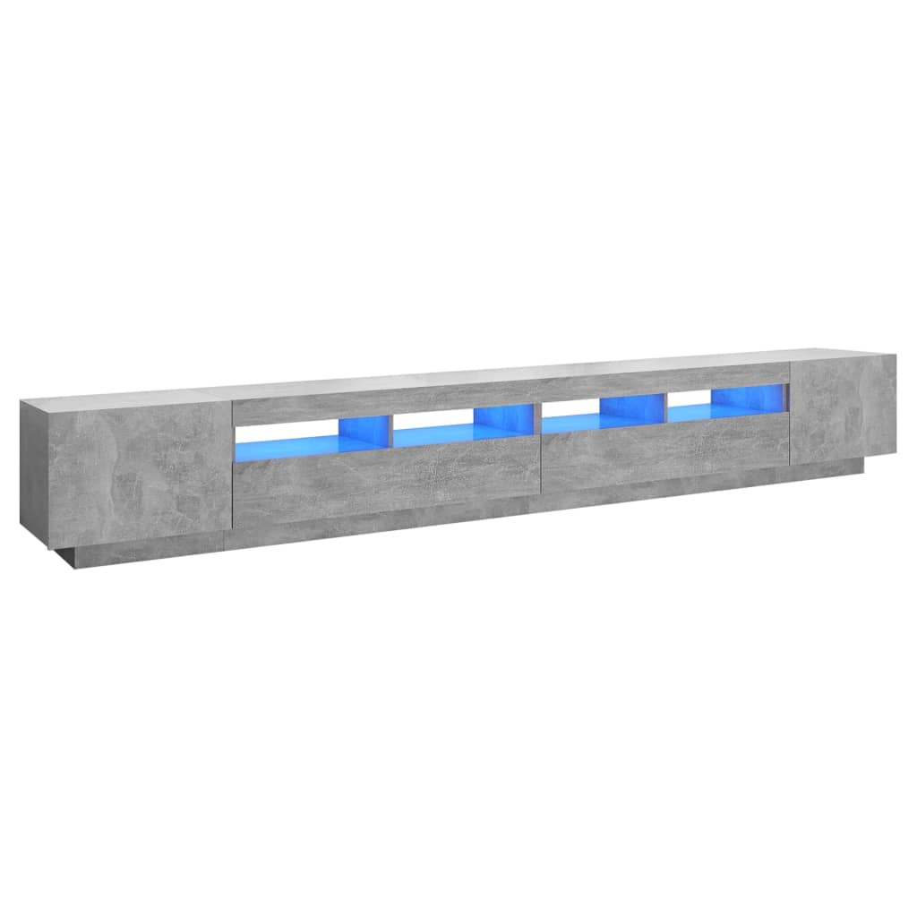 TV ormarić s LED svjetlima siva boja betona 300 x 35 x 40 cm