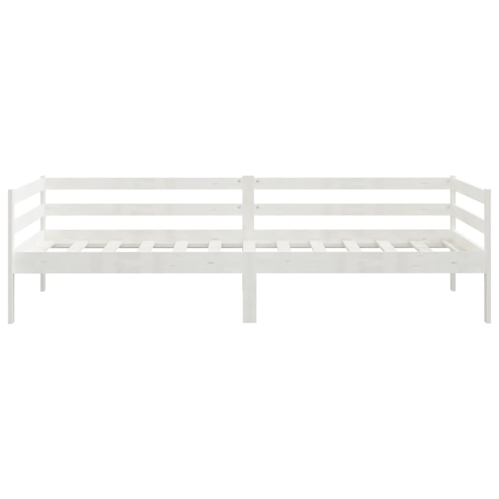 Dnevni ležaj od masivne borovine bijeli 90 x 200 cm