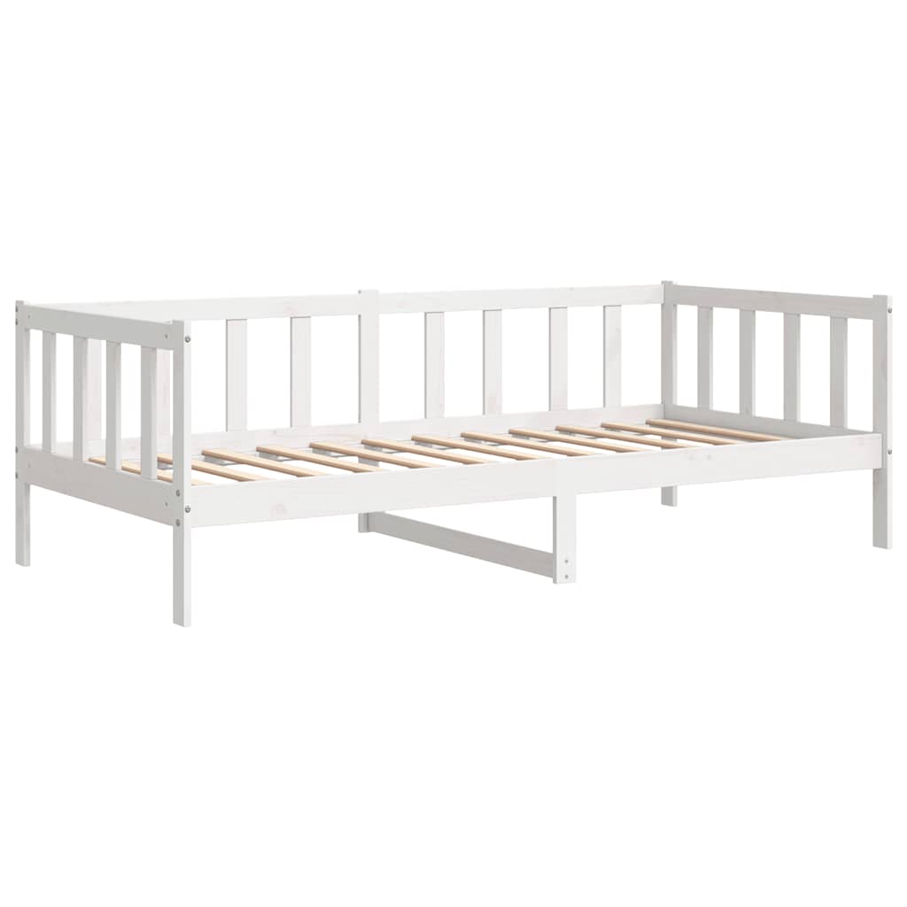 Dnevni ležaj od masivne borovine bijeli 90 x 200 cm