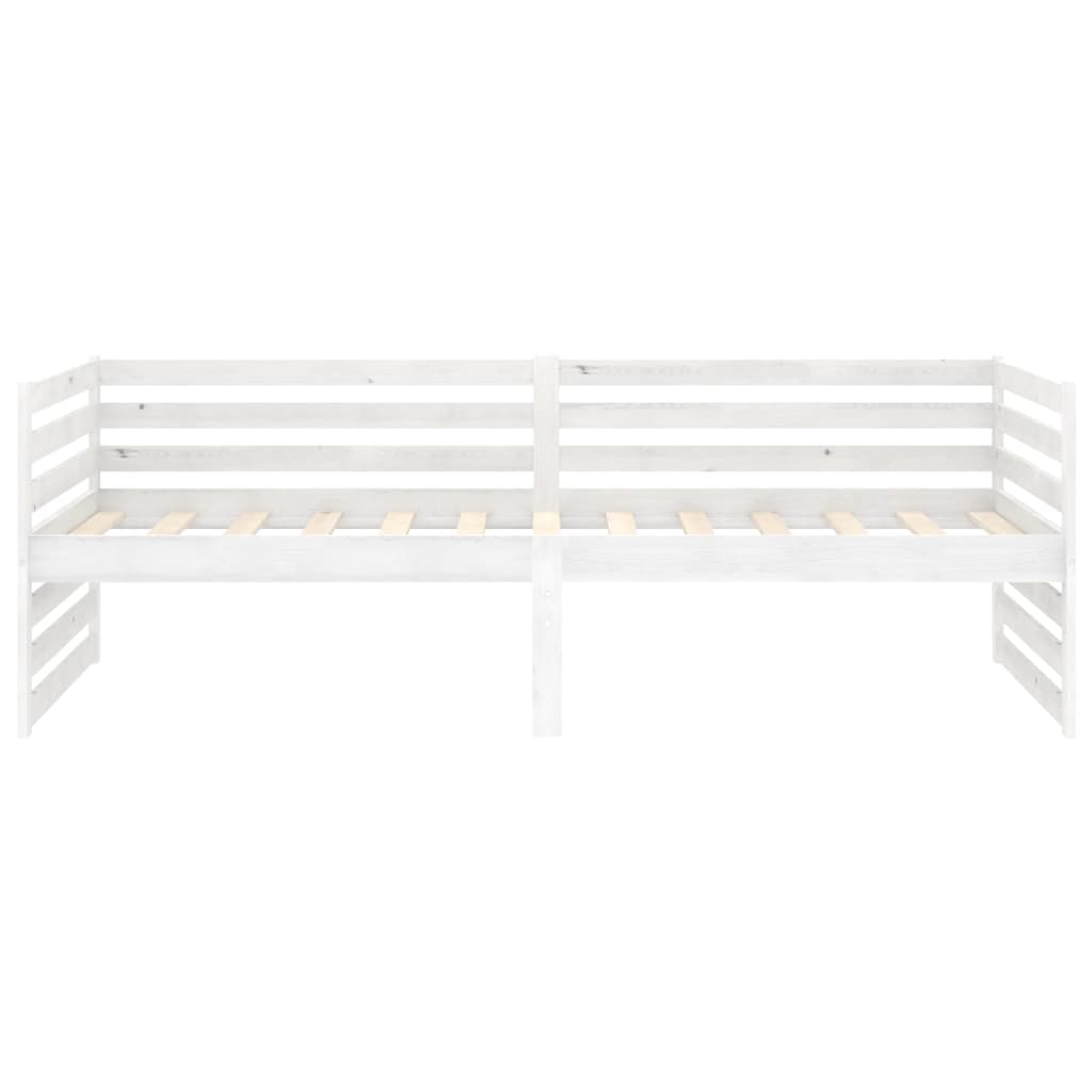 Dnevni ležaj od masivne borovine bijeli 90 x 200 cm