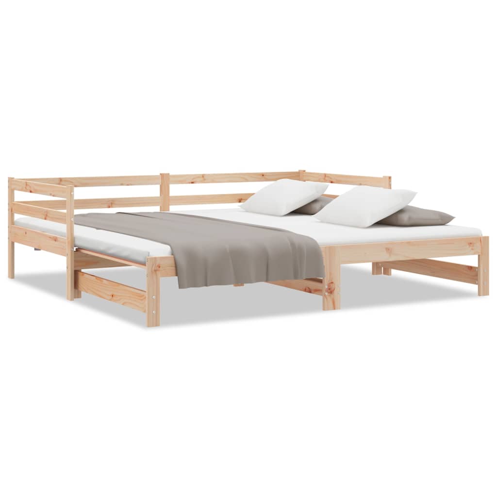 Dnevni krevet na izvlačenje 2 x (90 x 200) cm masivna borovina