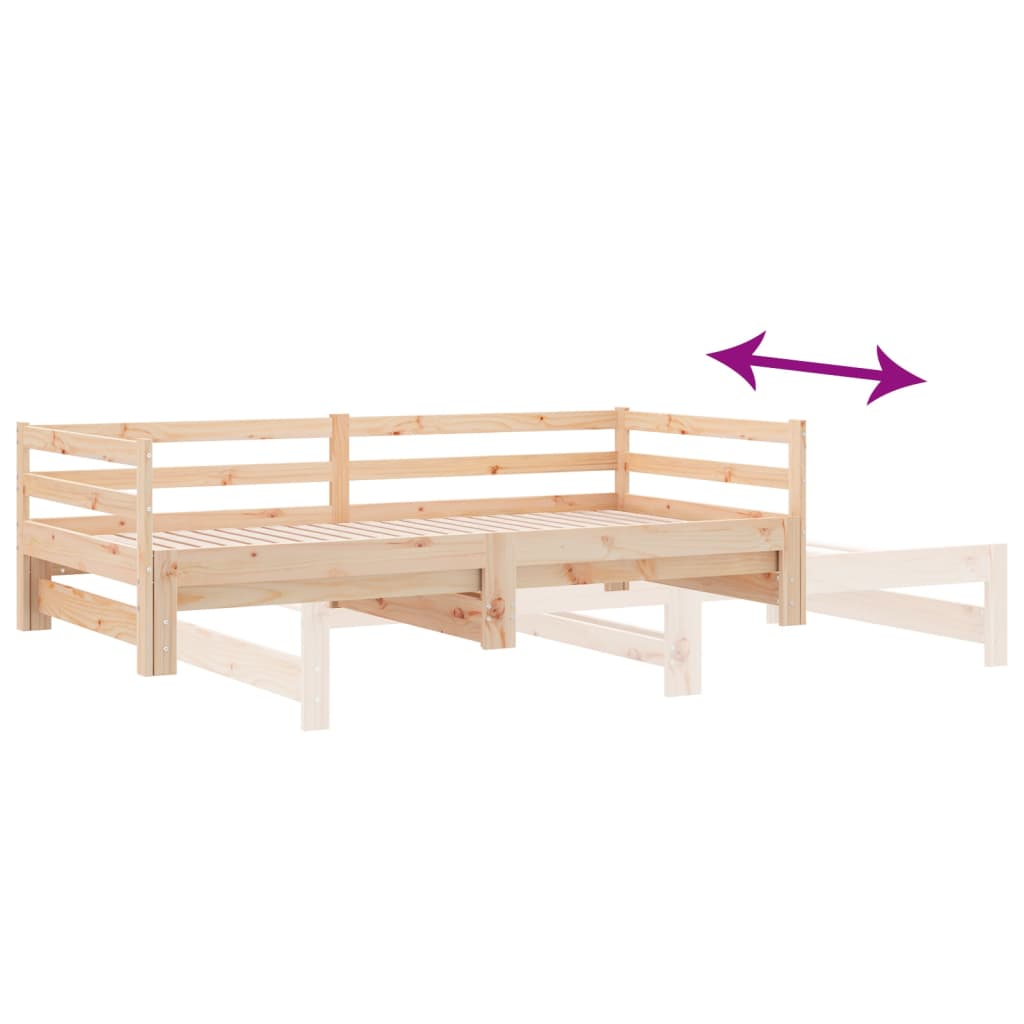 Dnevni krevet na izvlačenje 2 x (90 x 200) cm masivna borovina