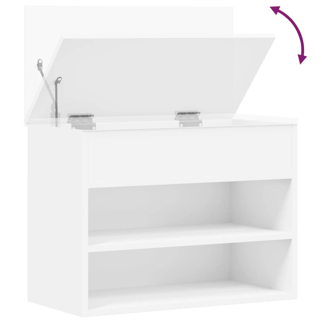 Klupa za cipele bijela 60 x 30 x 45 cm od konstruiranog drva