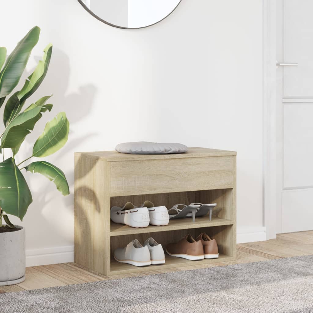 Klupa za cipele boja hrasta 60 x 30 x 45 cm konstruirano drvo