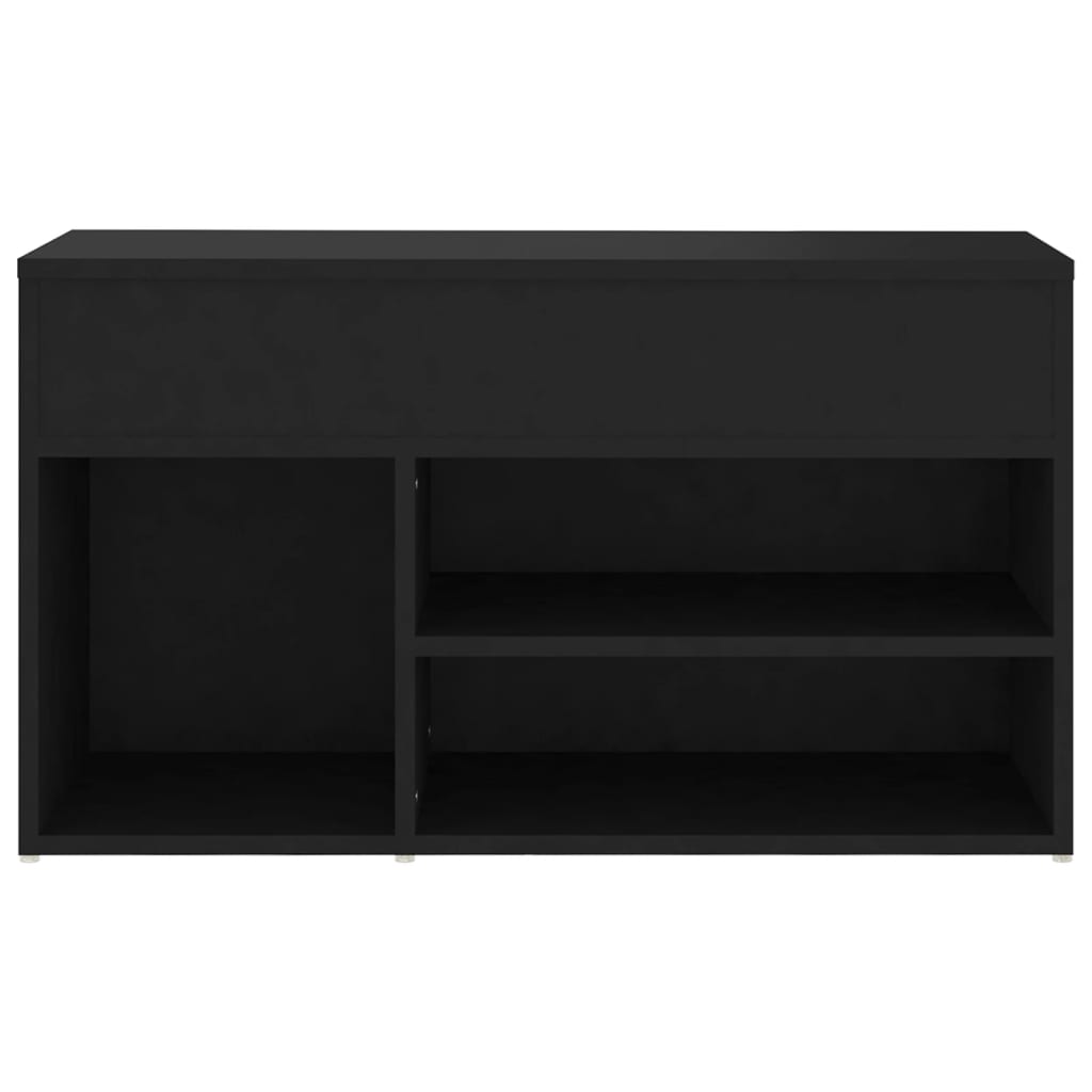 Klupa za cipele crna 80 x 30 x 45 cm od konstruiranog drva