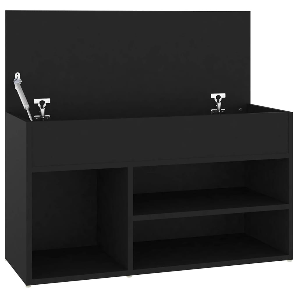 Klupa za cipele crna 80 x 30 x 45 cm od konstruiranog drva