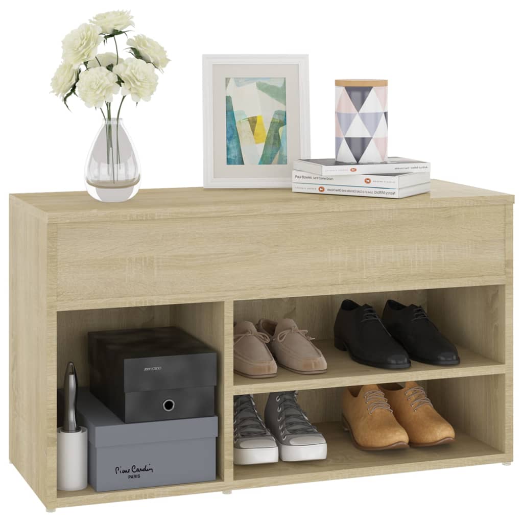 Klupa za cipele boja hrasta 80 x 30 x 45 cm konstruirano drvo