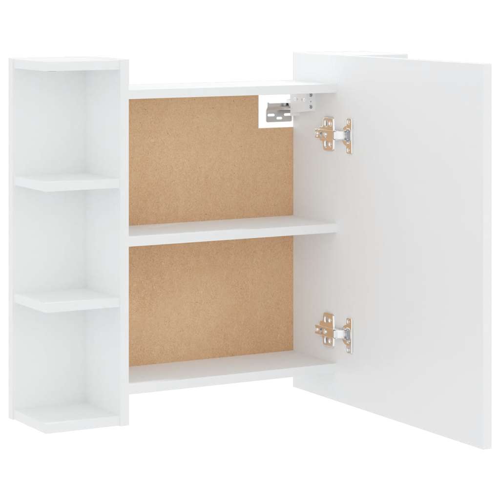 Ormarić s ogledalom i LED svjetlima bijeli 70 x 16,5 x 60 cm
