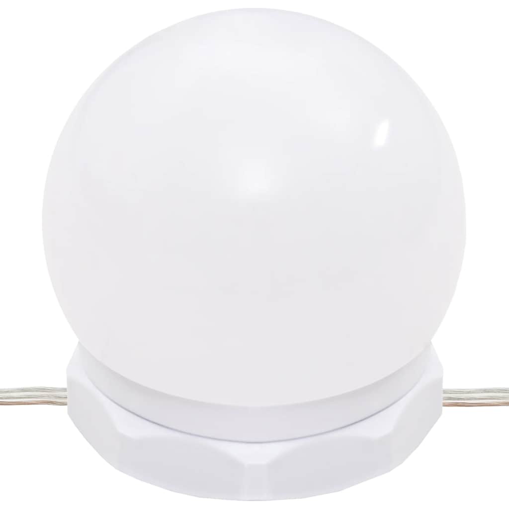 Ormarić s ogledalom LED svjetlima sjajni bijeli 90x31,5x62 cm