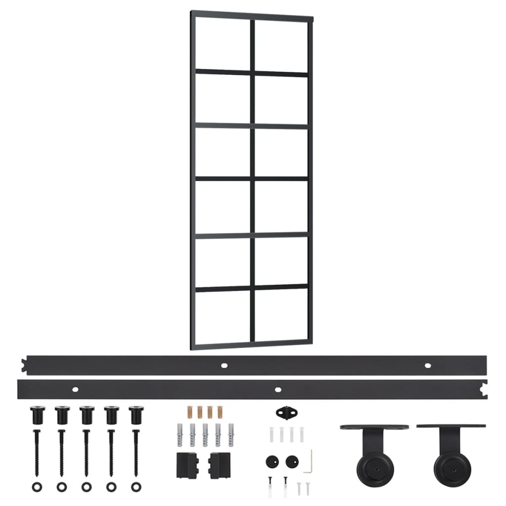 Klizna vrata s priborom ESG staklo i aluminij 76 x 205 cm