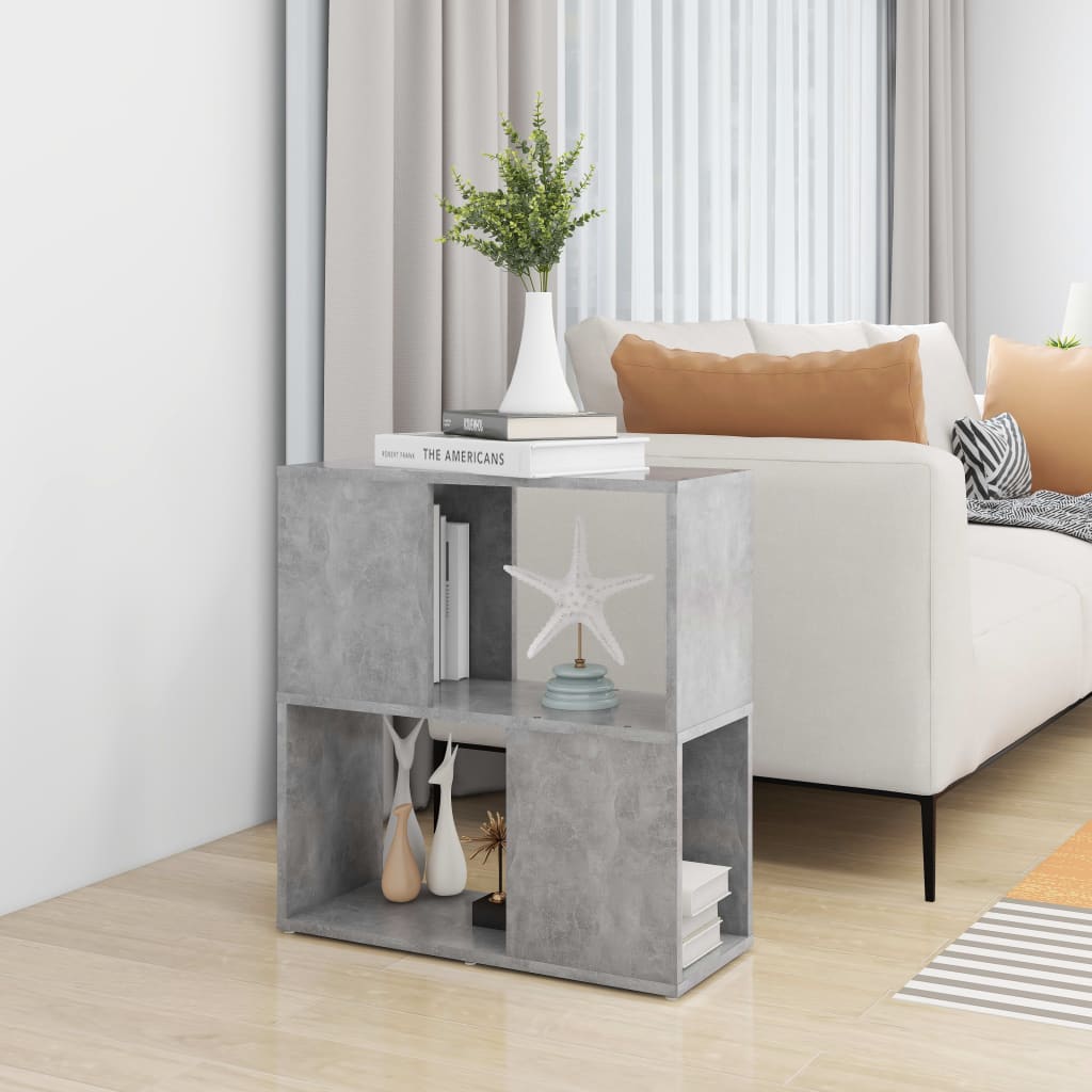 Ormarić za knjige siva boja betona 60x24x63cm konstruirano drvo