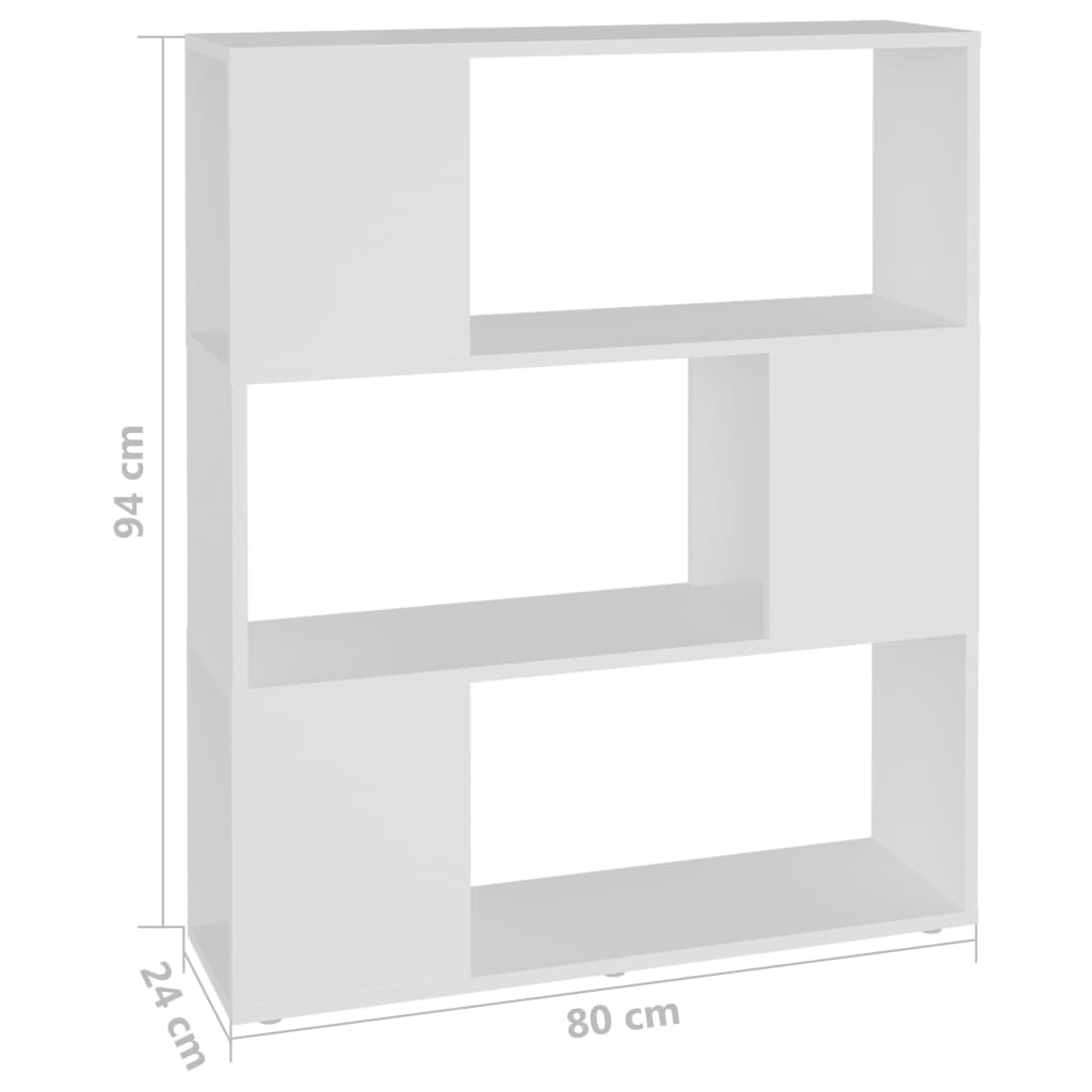 Ormarić za knjige / sobna pregrada bijeli 80x24x94 cm drvena