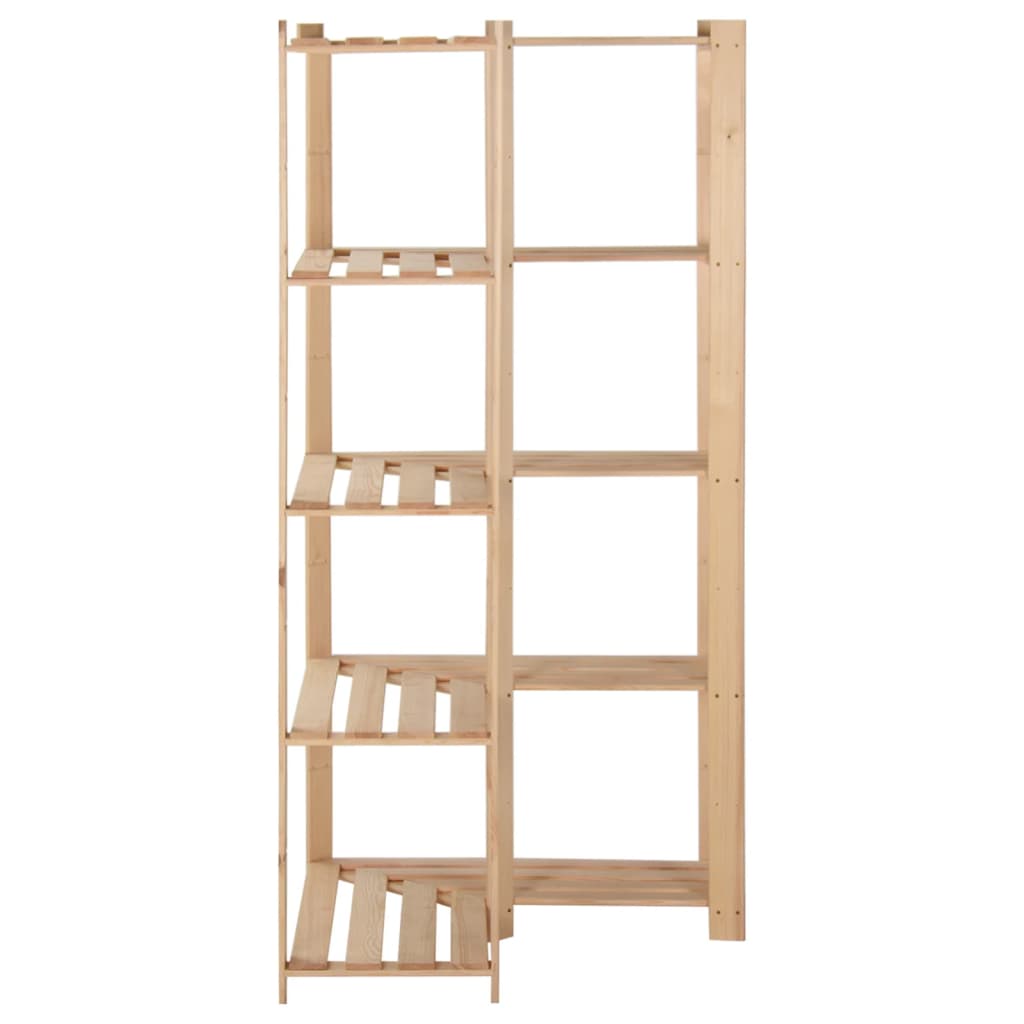 Kutni stalak za pohranu 5 razina 80x28,5x170cm masivna borovina