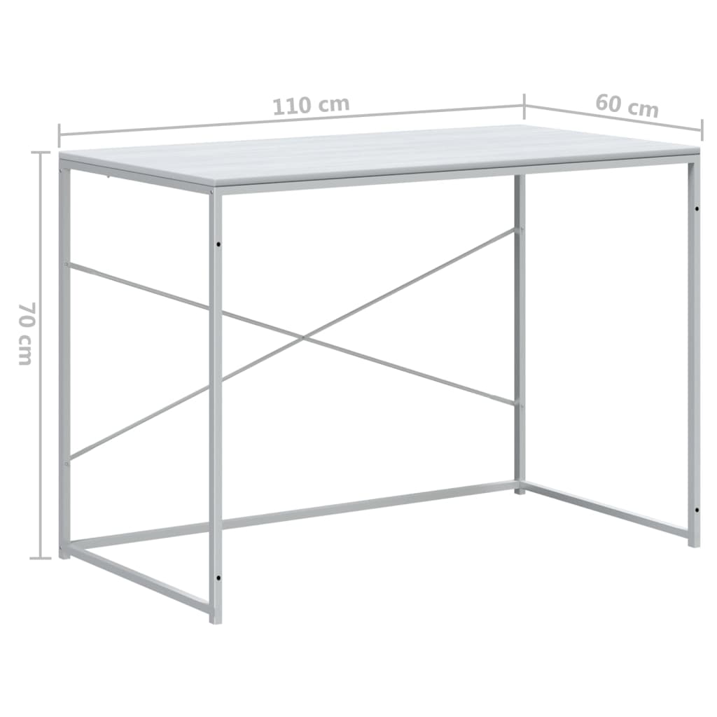 Stol za računalo bijeli 110 x 60 x 70 cm konstruirano drvo