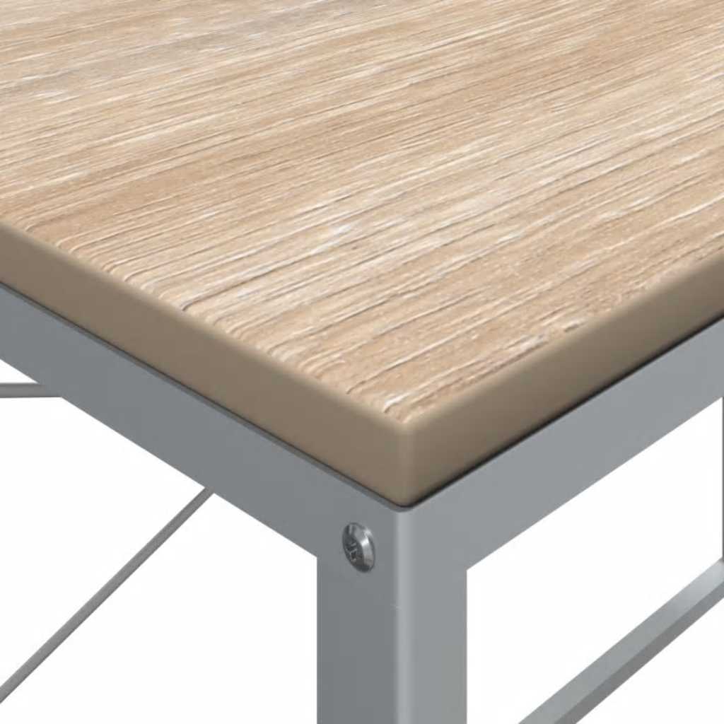 Stol za računalo bijeli i hrast 110x60x70 cm konstruirano drvo