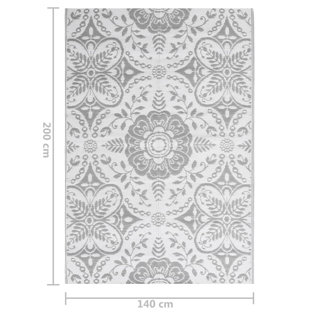 Vanjski tepih ARAKIL svijetlo siva 140x200 cm PP