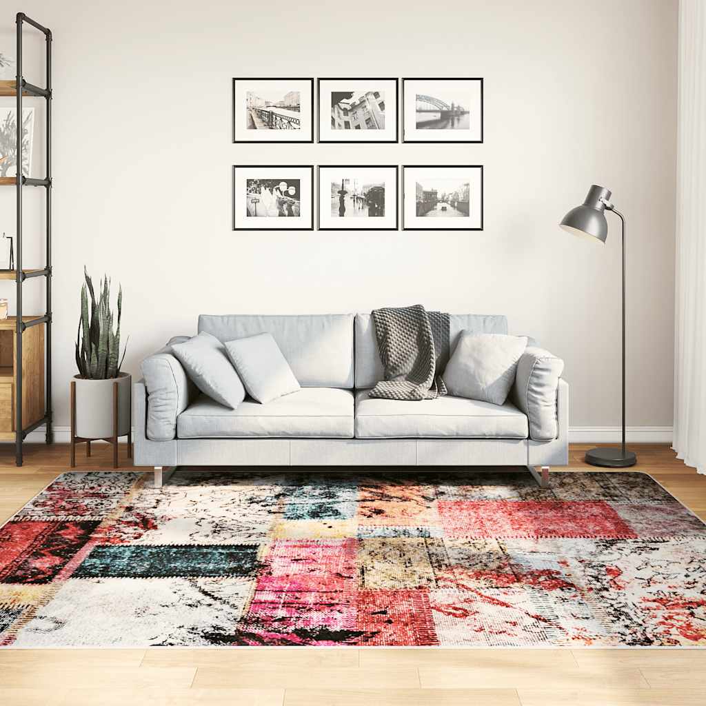 Perivi tepih s patchworkom 160 x 320 cm raznobojni